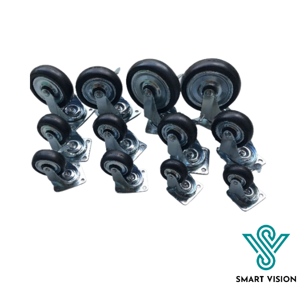 BÁNH XE CAO SU 2 VÒNG BI 50 ĐẾN 120mm