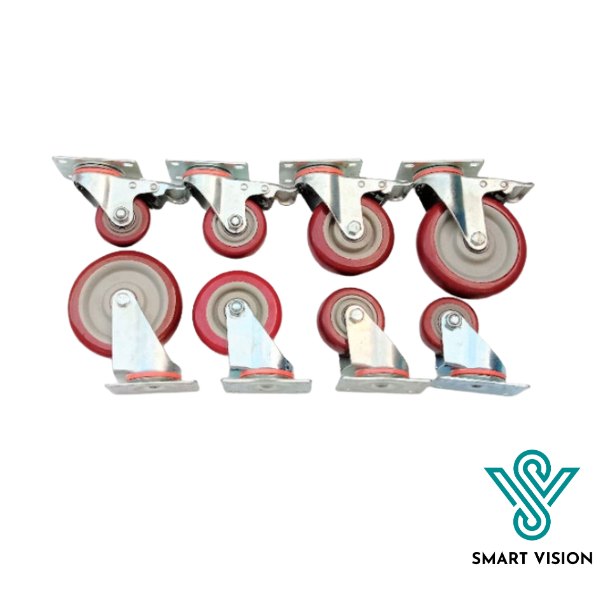 BÁNH XE NHỰA PU ĐỎ MẬN 65, 75, 100, 125mm