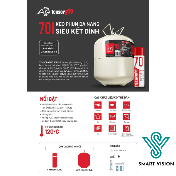 KEO PHUN CAO CẤP TENSORGRIP 701 Siêu dính